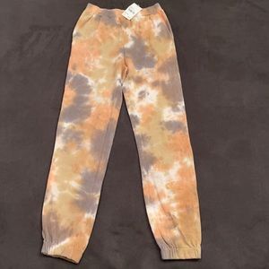 Women’s Coral and Yellow Tie Dye Sleep Joggers